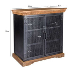 Wyld Haus Albatross Small Mango Wood And Metal Sideboard, 2 Doors, Sandblasted White Stain - thumbnail 5