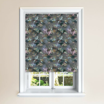 Lister Cartwright Jungle Design Blackout Roller Blinds Easy Fit Child Safety Included (Pewter, 120 X140 Cm) - image 1