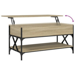 Berkfield Coffee Table Sonoma Oak 100X50X50 Cm Engineered Wood And Metal - thumbnail 8