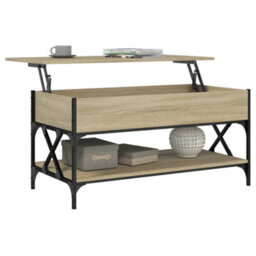 Berkfield Coffee Table Sonoma Oak 100X50X50 Cm Engineered Wood And Metal - thumbnail 4
