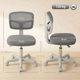Vinsetto Small Office Chair Without Arms, Swivel Mesh Desk Chair, Dark Grey - thumbnail 3
