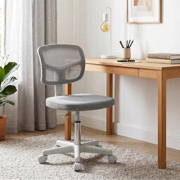 Vinsetto Small Office Chair Without Arms, Swivel Mesh Desk Chair, Dark Grey - thumbnail 1