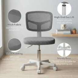 Vinsetto Small Office Chair Without Arms, Swivel Mesh Desk Chair, Dark Grey - thumbnail 7