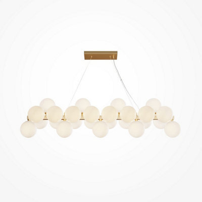 Luminosa Lighting Luminosa Maytoni Dallas Modern 25 Light Bar Pendant Ceiling Light Gold, Matte White Shade, G9 - image 1