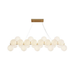 Luminosa Lighting Luminosa Maytoni Dallas Modern 25 Light Bar Pendant Ceiling Light Gold, Matte White Shade, G9 - thumbnail 2