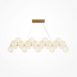 Luminosa Lighting Luminosa Maytoni Dallas Modern 25 Light Bar Pendant Ceiling Light Gold, Matte White Shade, G9 - thumbnail 1
