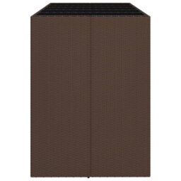Berkfield Bar Table With Glass Top Brown 185X80X110 Cm Poly Rattan - thumbnail 4