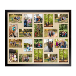 AK Frames 80X70Cm Matte Black Modern Multi Photo Frame With Ivory Mount - Holds 20 Apertures (18X) 6X4, (2X) 4X4 Photos - thumbnail 1