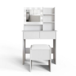 Gfw Eva Led Dressing Table Set White, Hollywood Lights, Mirror, 2 Drawers, Stool, Adjustable Led Lights For Bedroom/dressing Room. - thumbnail 6