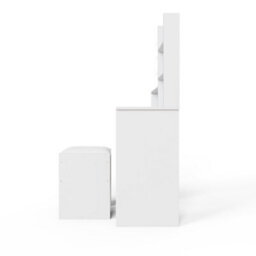 Gfw Eva Led Dressing Table Set White, Hollywood Lights, Mirror, 2 Drawers, Stool, Adjustable Led Lights For Bedroom/dressing Room. - thumbnail 7