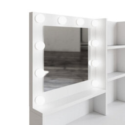 Gfw Eva Led Dressing Table Set White, Hollywood Lights, Mirror, 2 Drawers, Stool, Adjustable Led Lights For Bedroom/dressing Room. - thumbnail 8