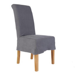 Dibor Set Of 2 Riviera Loose Cover Kitchen Furniture Dining Room Chair - Grey - thumbnail 3