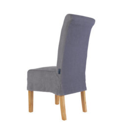 Dibor Set Of 2 Riviera Loose Cover Kitchen Furniture Dining Room Chair - Grey - thumbnail 4