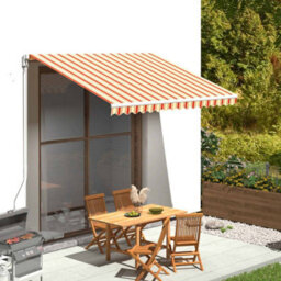 Walplus Replacement Fabric For Awning Garden Sun Shade Canopy Gazebo For Back Door, Porch, Patio Yellow And Orange 3.5X2.5 M