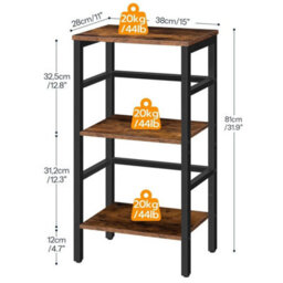 Bookshelf Bookcase Side Table Record Player Stand Telephone Table Plant Stand - thumbnail 2