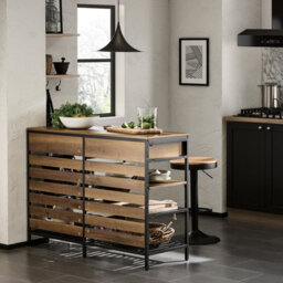 Sobuy Fsb85-Pf, Kitchen Dining Room Living Room Sideboard, Kitchen Island Sideboard Dining Bar Table,neutral,w120Xd45Xh90 - thumbnail 3