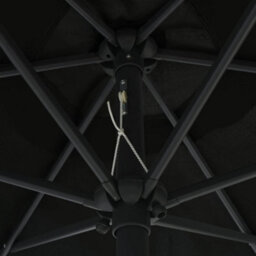Berkfield Outdoor Parasol With Aluminium Pole 270X246 Cm Black - thumbnail 5