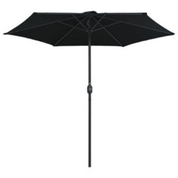 Berkfield Outdoor Parasol With Aluminium Pole 270X246 Cm Black - thumbnail 3