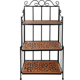 Tectake Plant Stand - 3 Levels, Mosaic Design  - Terracotta - thumbnail 3