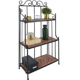 Tectake Plant Stand - 3 Levels, Mosaic Design  - Terracotta - thumbnail 2