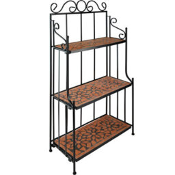 Tectake Plant Stand - 3 Levels, Mosaic Design  - Terracotta - thumbnail 1
