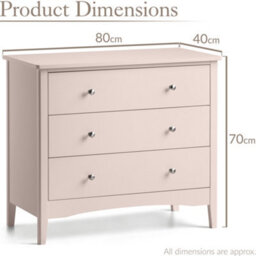 Christow 3 Drawer Chest Of Drawers Pink - thumbnail 7