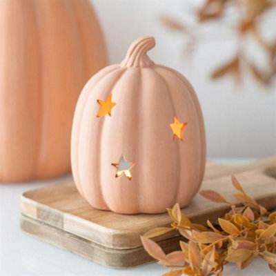 Terracotta Pumpkin Tealight Holder - Autumn Decor - image 1