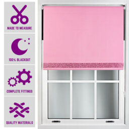 Furnished Pink Blackout Blind With Pink Glitter Accent Made To Measure - (W)150Cm X (L)165Cm - thumbnail 1