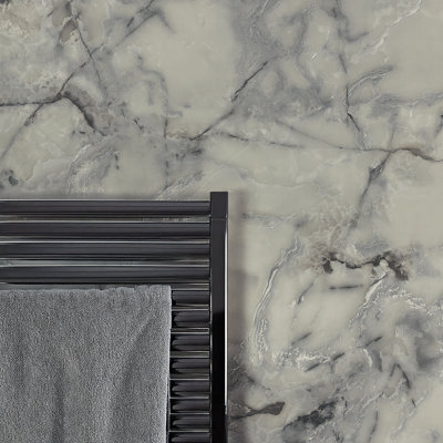 Rearo Selkie Mdf Bathroom Shower Wall Panel (H)2420mm X (W)1180mm X (D)11mm Tongue & Groove - Portofino Matte Finish - image 1