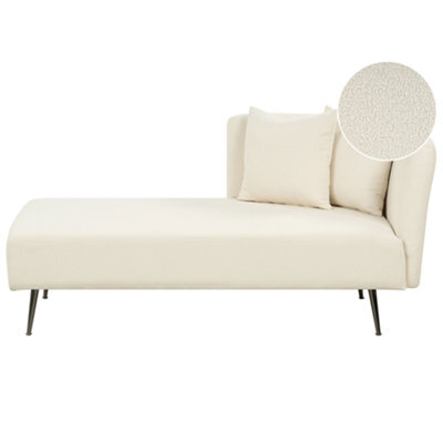 Beliani Right-Hand Chaise Longue Riom Boucle Off-White - image 1