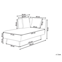 Beliani Right-Hand Chaise Longue Riom Boucle Off-White - thumbnail 3