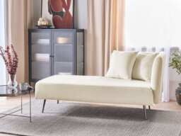 Beliani Right-Hand Chaise Longue Riom Boucle Off-White - thumbnail 2