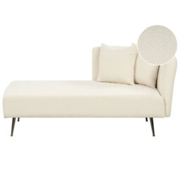 Beliani Right-Hand Chaise Longue Riom Boucle Off-White - thumbnail 1