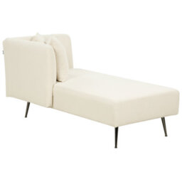 Beliani Right-Hand Chaise Longue Riom Boucle Off-White - thumbnail 5