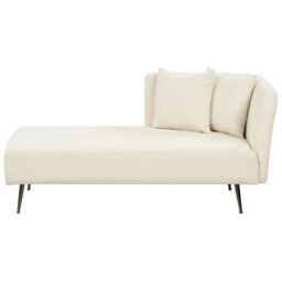 Beliani Right-Hand Chaise Longue Riom Boucle Off-White - thumbnail 4