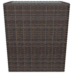 Berkfield 3 Piece Garden Bistro Set Poly Rattan And Tempered Glass Brown - thumbnail 8