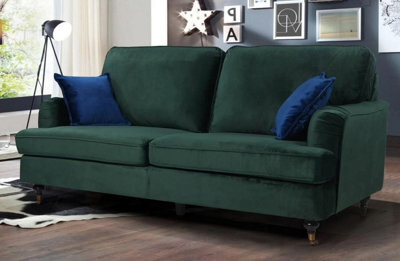 3 Seater Sofa In Bottle Green Velvet - image 1
