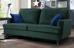 3 Seater Sofa In Bottle Green Velvet - thumbnail 1