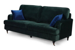 3 Seater Sofa In Bottle Green Velvet - thumbnail 3