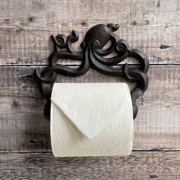Selections Wall Mounted Octopus Loo Roll Holder In Cast Iron - thumbnail 2