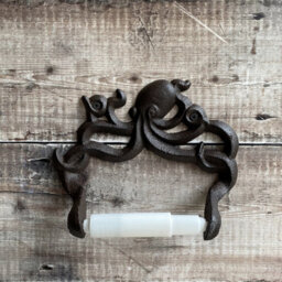 Selections Wall Mounted Octopus Loo Roll Holder In Cast Iron