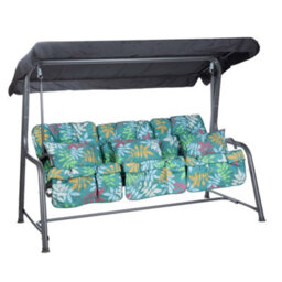 Alfresia Roma Swing Seat With Alexandra Green Leaf Classic Cushions - thumbnail 1