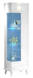Furneo High Gloss & Matt White Display Cabinet Storage Cupboard Azzurro 12 Blue Led Lights - thumbnail 2