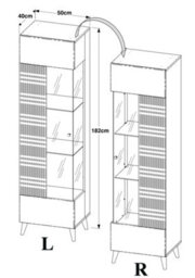 Furneo High Gloss & Matt White Display Cabinet Storage Cupboard Azzurro 12 Blue Led Lights - thumbnail 4