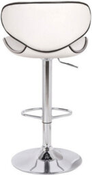 Lamboro Carcaso Single Kitchen Bar Stool, Chrome Footrest, Height Adjustable Swivel Gas Lift, Breakfast Bar & Home Barstool, White - thumbnail 4