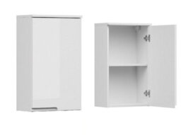 Impact Furniture Small Bathroom Cabinet Wall Mounted Storage Unit Slim Single Door Cupboard Handleless Narrow White Gloss Spice