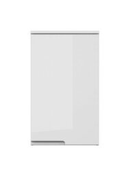 Impact Furniture Small Bathroom Cabinet Wall Mounted Storage Unit Slim Single Door Cupboard Handleless Narrow White Gloss Spice - thumbnail 4