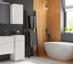 Impact Furniture Small Bathroom Cabinet Wall Mounted Storage Unit Slim Single Door Cupboard Handleless Narrow White Gloss Spice - thumbnail 7
