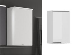 Impact Furniture Small Bathroom Cabinet Wall Mounted Storage Unit Slim Single Door Cupboard Handleless Narrow White Gloss Spice - thumbnail 9