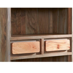 Wyld Haus Los Angeles Large Reclaimed Wood And Metal Bookcase With 2 Drawers - thumbnail 4